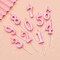 10 Pieces Pink Numeral Birthday Candles, Cake Numeral Candles Number 0-9 Glitter Cake Topper Decoration for Birthday,Wedding Anniversary,Party Celebration